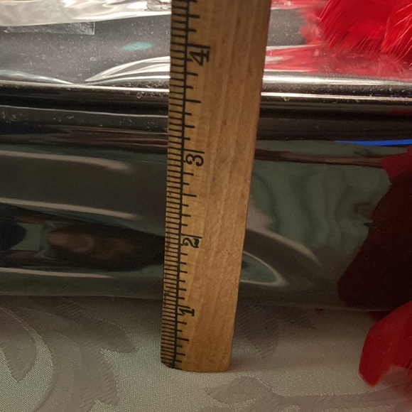 Vtg. Blk purse w/red accents, lady carries “high maintenance” sign. $29 - Picture 3 of 9